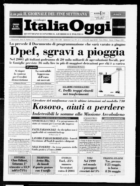 Italia oggi : quotidiano di economia finanza e politica